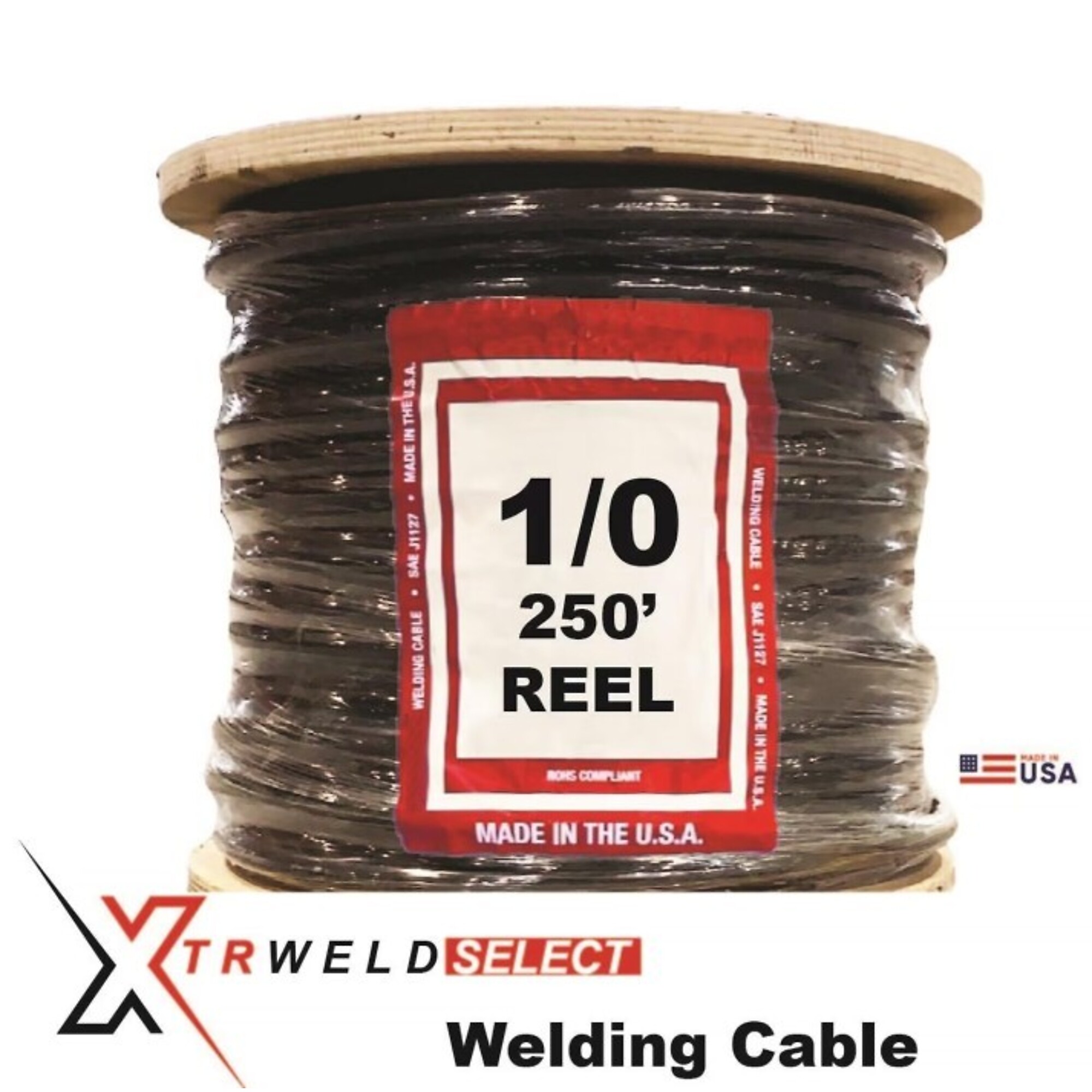 XTRweld Cable Select Welding Cable, 1/0 AWG, 250ft., 350 Amps, Model# XTRWCS10B250